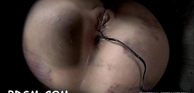  Caged up beauty is forced to give stud wild knob engulfing